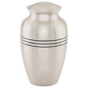 Urna de cremación de latón fundido moderna para hombres y mujeres, soporte para cenizas blancas con adorno dorado, estilo de vida ambiental para mujeres adultas - Product Image 5