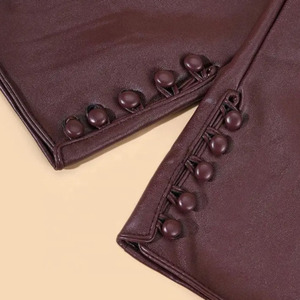 Classic Black Bowknot <b>Warm</b> Fur Cuff Women Stylish PU Leather Driving <b>Gloves</b> - Product Image 6