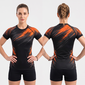 T-shirt de sport unisexe à manches longues, col rond, respirant, à séchage rapide, anti-transpiration, en spandex/polyester, pour entraînement/course à pied - Product Image 1