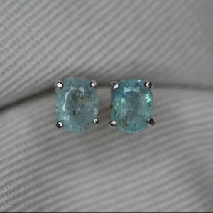 Certified Natural Paraiba Tourmaline Earrings Sterling Silver Real Genuine Blue Green October Birthstone Jewelry - Product Image 1