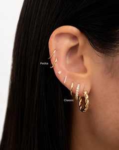 Plain Gold Solitaire Hoop <b>Earring</b> 10mm 12.5mm Size Minimalist Everyday Wear Stackable <b>Fine</b> Jewelry 10k 14K 18K 14K Solid Gold - Product Image 6