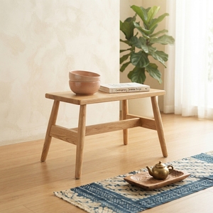Modern Rectangular Solid Wood <b>Stool</b> Elegant A Line Frame Leg Small Bench Furniture For Rustic Living Room Decor Setup Art Design - Product Image 4
