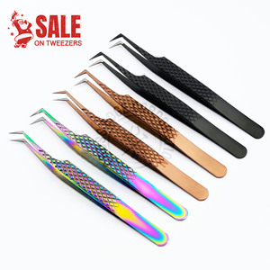 Wholesale Individual Eyelash Extension Tweezers Professional Classic Lash Volume Tweezers for Lash Extensions Pointed Tip - Product Image 1