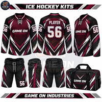Tenues de hockey sur glace pour hommes de haute qualité, kits et maillots de hockey personnalisables, fabrication OEM, ensemble uniforme de hockey sur glace pour équipe et club, pour l'entraînement