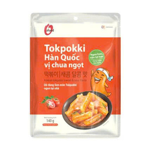 O'Food Tteokbokki Coreano Agridulce 140g, Sabor Suave, Pastel de Arroz Instantáneo, Apto para Todas las Edades, Venta al por Mayor, Exportación - Product Image 2