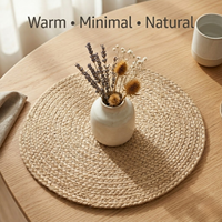 Jute Lurex Bohemian Design 38cm Diameter Non-Slip Handmade Eco-Friendly Dining Table Mat Home Hotel Use Bulk Supply Export