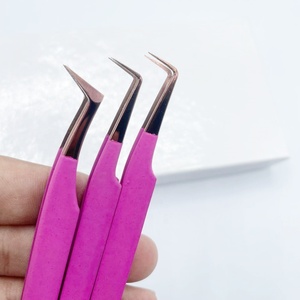 Pinzas de extensión de pestañas profesionales de punta Lisa blanca logotipo personalizado de acero inoxidable sostenible al por mayor Aroosh Corp 11cm - Product Image 6