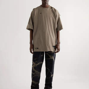 Camiseta Negra Oversize de Algodón 100% de 230 GSM para Hombre, Manga Corta, Corte Boxy, Estilo Jersey, Lisa - Product Image 5