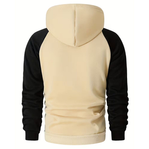 Sweat-shirt à capuche pour homme, couleur unie, manches raglan, tricoté, coupe régulière, vêtement d'automne - Product Image 2