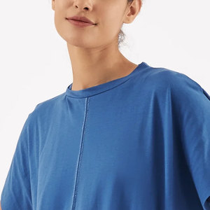 Camisetas cortas deportivas para mujer, talla adulta, color personalizado, color sólido y estampado sólido, camisetas cortas para mujer - Product Image 6