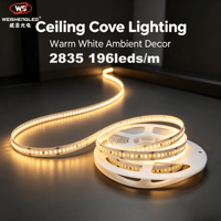 Lampu Strip LED 2835 24V 196 LED/m CRI>83 Lumen Tinggi Lampu Pita LED Fleksibel untuk Dekorasi Proyek Dalam Ruangan