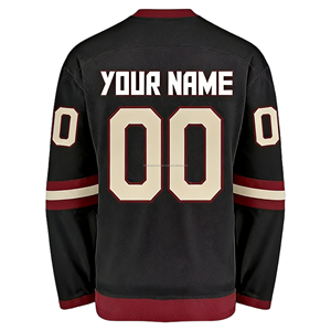 Maillot de hockey sur glace personnalisé en maille écologique blanc, col en V, manches longues, sublimé, respirant, en polyester, uniforme d'équipe pour hommes, service OEM - Product Image 4