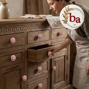 Poignée de meuble en fonte durable Ba, bouton rond rose au design industriel pour tiroir de cuisine, chambre, commode, mobilier - Product Image 2