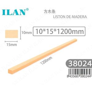 Listello di legno quadrato Ilan 10x15x1200mm per lavori artigianali e progetti fai da te - Product Image 3