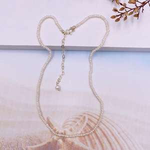 Collar Elegante Estilo Hepburn Vintage Wenchi para Mujer, Cadena de Clavícula con Cuentas de Arroz Irregulares y Perla Natural de Agua Dulce - Product Image 5