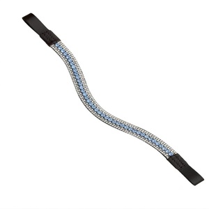 Elegant Personalized <b>Shining</b> Diamond Crystals Rhinestones Bling Wave Shape Padded Leather Horse Brow Band for Bridle G.K. - Product Image 6