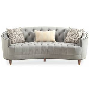 Sofá clásico elegante y 2 sillas hechas con estructura de madera de caoba y tapicería para sala de estar. - Product Image 1