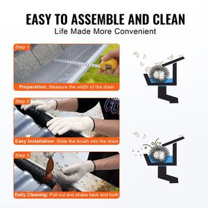 Spazzola per la pulizia delle grondaie a livello del terreno, lunghezza totale 30 piedi, diametro 4,33 pollici, protezione per foglie da 5 pollici con diametro di 4,33 pollici - Product Image 3