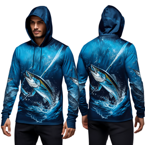 เสื้อฮู้ดตกปลาดีไซน์ใหม่ทันสมัย พิมพ์ลายมหาสมุทร สำหรับกิจกรรมกลางแจ้ง - Product Image 3