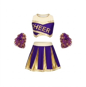 Ensemble d'uniformes de cheerleading personnalisés pour femmes adultes, impression numérique, 100 % polyester - Product Image 1