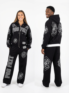 Ensemble de survêtement 2 pièces Pro Felt personnalisé pour homme, en molleton 100 % coton, imprimé Tigre Étoile, style décontracté streetwear - Product Image 5