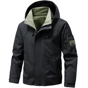 Veste imperméable pour hommes, veste Softshell à capuche avec fermeture éclair, coupe-vent, manteaux de randonnée et de camping, manteaux légers pour le printemps et l'automne - Product Image 1