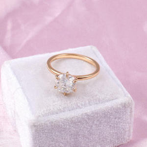 Anillo de Compromiso Clásico con Diamantes, Incrustaciones de Oro Sólido de 10K con Diamante de Laboratorio de Corte Brillante Redondo de 3.5 Quilates, Anillo de Boda para Mujer - Product Image 4