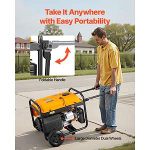 Générateur portable à double carburant 4650W en pointe essence et 4130W en pointe GPL, prises 20A 50A avec capteur de CO, démarrage électrique de secours pour la maison - Product Image 4