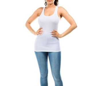 Débardeur sans manches blanc pour femme, col rond, couleur unie, tricoté, décontracté - Product Image 6