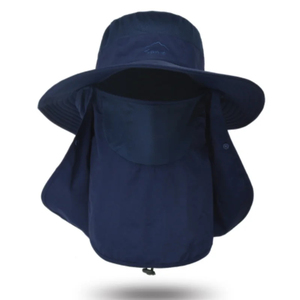 <b>Light</b> Gray Mesh Bucket <b>Hat</b> With Neck Flap Sun Protection Outdoor Unisex Adjustable Spring Summer Casual Style - Product Image 4