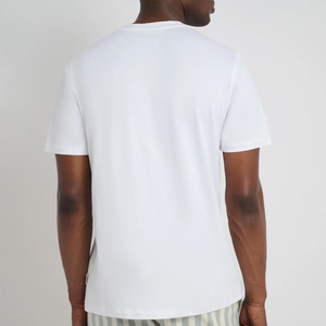 Men's White Cotton Regular Fit O-Neck Short Sleeve T-Shirt Solid Color Casual Jersey Knit Style Trendy T-Shirt For Men - Product Image 2