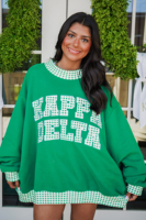 Sudadera Delta Green Oversized con Cuello Alto, Ribete de Letras, Tejido Casual, 100% Algodón, Forro Personalizado, Unisex, Invierno