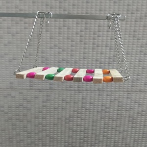 Durable Eco-friendly 74x10cm <b>Wood</b> Bird Toys Parrot Ladder Swing Training <b>Rainbow</b> Bridge for Grey African Parakeets Indoor - Product Image 6