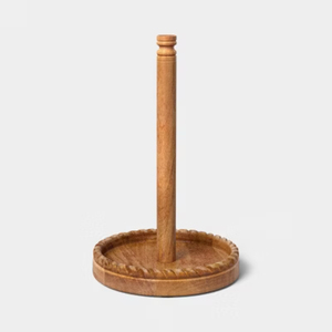 Modern Solid Walnut Wood Paper Towel <b>Holder</b> With Heavy Marble Base Handcrafted Kitchen Roll Stand For Home & Hotels Decor - Product Image 2