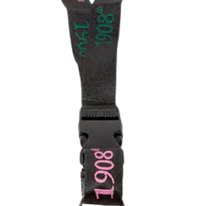 AKA Black & Pink Breakaway <b>Lanyard</b> with Detachable Buckle ID Badge Key Holder Neck Strap Black Pink Green <b>Polyester</b> <b>Lanyard</b> - Product Image 3