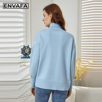 Nouveau pull tricoté pour femme, décontracté, à manches longues, doux et chaud pour l'automne, col roulé, personnalisable avec logo, OEM ODM, vente en gros 100%