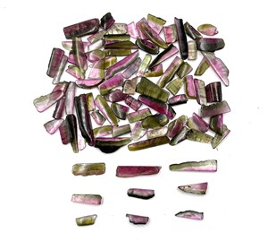 Lot de pierres précieuses en tourmaline bicolore naturelle, tranches de 5 à 29 mm, pour la création de bijoux - Product Image 1
