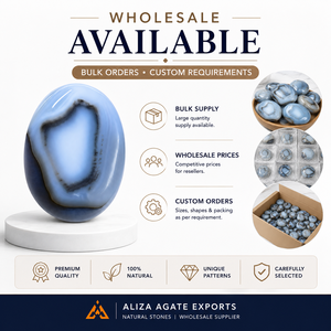 ALIZA AGATE EXPORTS หินอาเกตเดนดริติกธรรมชาติขนาดใหญ่ หินปาล์มสโตนแกะสลักขัดเงา คริสตัลอัญมณี งานศิลปะพื้นบ้าน ของขวัญสำหรับการทำสมาธิ พกพาสะดวก - Product Image 6
