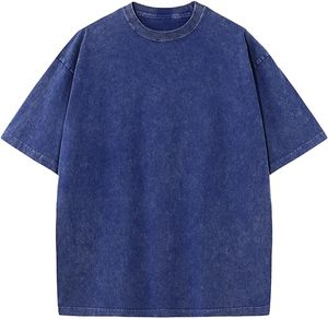 T-shirt en coton surdimensionné pour homme, manches courtes, couleur unie, col rond, 100% coton, lavage à l'acide, par Waseem Impex - Product Image 1