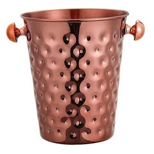 Seau à glace brillant fini noir Seau à glace de style européen épaissir le baril à glaçons en acier inoxydable prix personnalisé en métal - Product Image 4