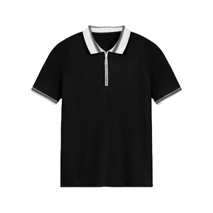 OEM Service Available Wholesale Basic Half-Sleeved <b>Men's</b> for <b>Polo</b> Shirt with Contrast Collar and Zipper <b>Top</b> Selling Casual - Product Image 1