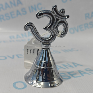 Cloche à main en laiton plaqué argent - Décoration d'intérieur traditionnelle et moderne, écologique, cadeau spirituel pour la méditation et le yoga - Product Image 6