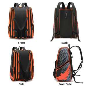 Sac de sport en nylon imperméable personnalisé avec logo, grande capacité 50-70L, pour raquettes de tennis, pickleball et badminton, avec compartiment à chaussures - Product Image 4