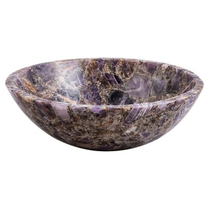 Lavabo de piedra lapislázuli azul hecho a mano, lavabo de cristal real de lujo, lavabo ovalado de mármol artesanal con desagüe. - Product Image 3
