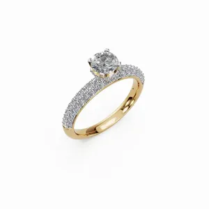 Bague en diamant de laboratoire Cosmic Glow à 55 pierres avec certification IGI en or jaune 18 carats pour bijoux de luxe pour femmes en provenance d'Inde - Product Image 4