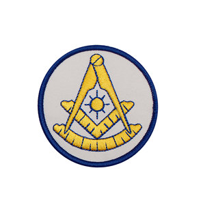 Masonic Past Master Embroidered Patch White Background 3-Inch Diameter Iron-On for Apparel & Hats - Product Image 1