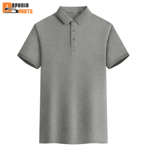 Vente en gros de chemises de golf pour hommes à manches courtes, en coton 100% tricoté uni, anti-plis, taille américaine, avec logo OEM - Product Image 5