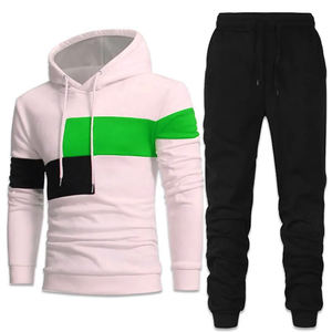 Ensemble de vêtements de sport pour homme, hiver, à capuche, imprimé, en polaire, streetwear, entraînement et jogging, deux pièces, 100% coton, respirant, séchage rapide - Product Image 2