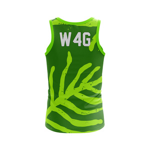 Débardeur Sportif Homme Vert à Col Rond en Tricot Imprimé par Sublimation Séchage Rapide avec Motif Personnalisé et Logo Avant – Idéal pour le Sport et les Jeux - Product Image 2