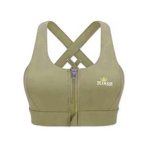 เสื้อชั้นในกีฬาสำหรับผู้หญิงไซส์ใหญ่ แบบมีลูกไม้ด้านหน้า สายไขว้ ปรับระดับได้ด้วยตัวล็อคด้านข้าง ไร้โครง ใส่สบาย - Product Image 6